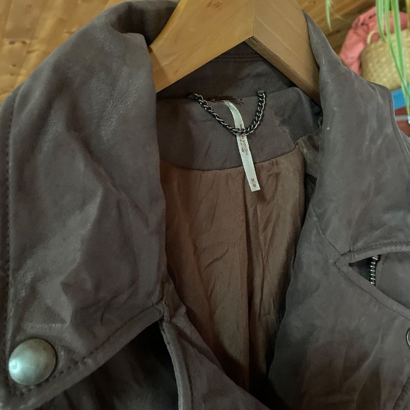 Free People Vegan Motorcycle Jacket Vegan Leather Moto Jacket - Picture 6 of 11